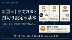 第23回｜注文方法と損切り設定の基本